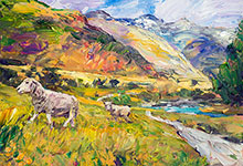 New Zealand Sheep Painting